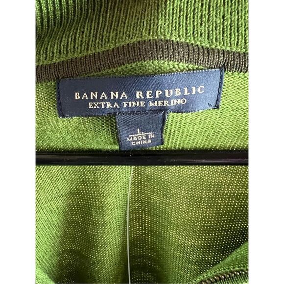 Banana Republic‎ 1/4 Zip Sweater Green Pullover - Picture 2 of 7